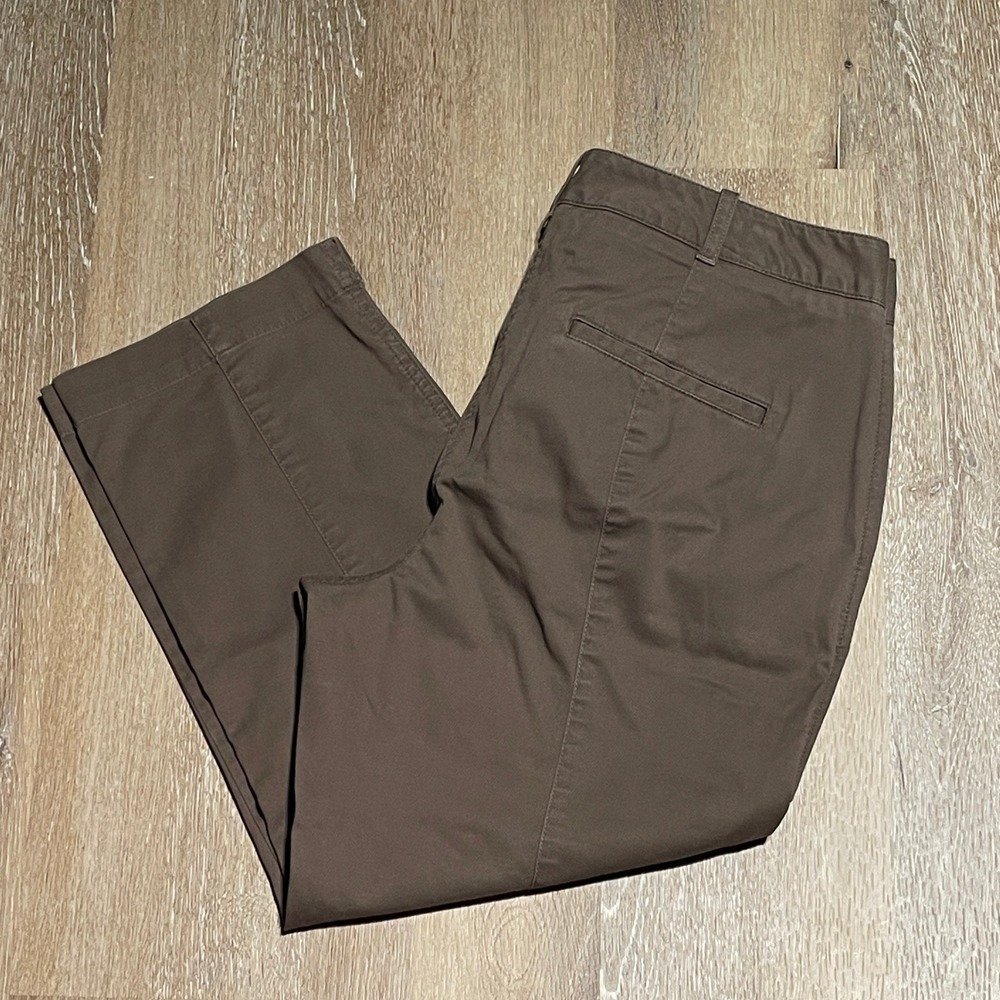 Talbots Signature Khaki Capri Pants Women Size 6 Cotton Spandex Brown Cropped